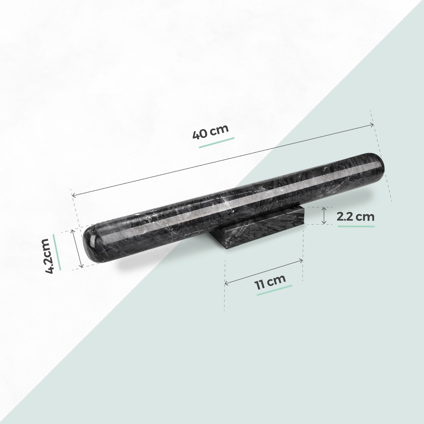 Black Solid Marble Rolling Pin & Stand – Rolling Pin for Baking ...
