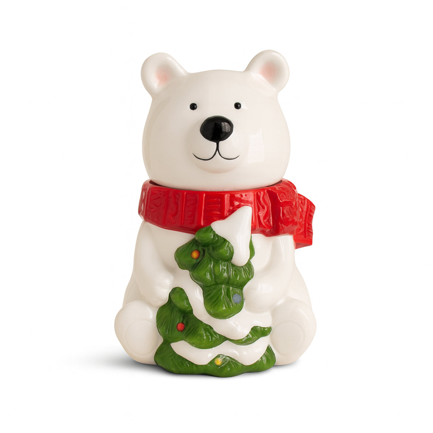 Ceramic Polar Bear Christmas Biscuit Storage Jar