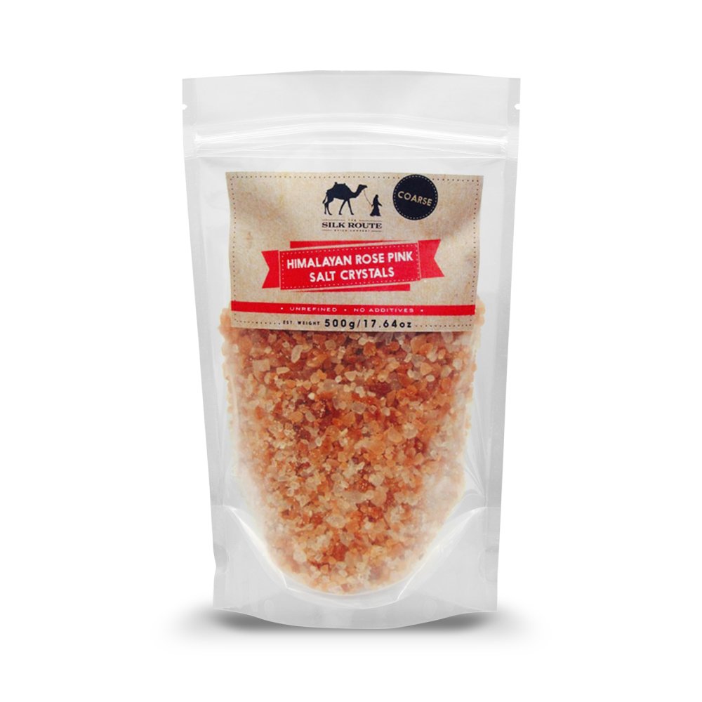 Resealable Himalayan Rose Salt Pouch - 500g (Coarse)