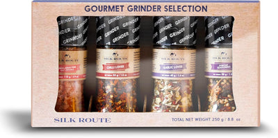 Spice Grinder Gift Set x 4 (Himalayan Pink Salt, Chilli Lover, Garlic & Herb, Everyday Seasoning)