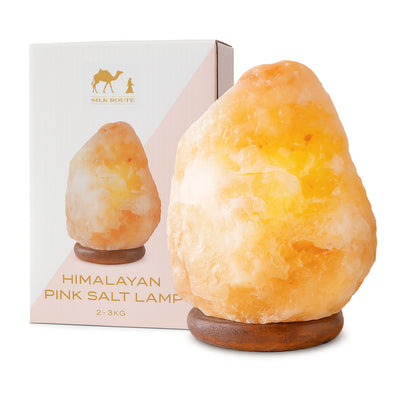 Himalayan Salt Lamp With Wooden Base 2-3KG