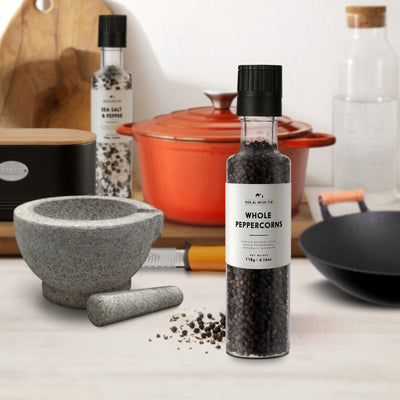 Whole Black Peppercorn Refillable Glass Grinder 118g