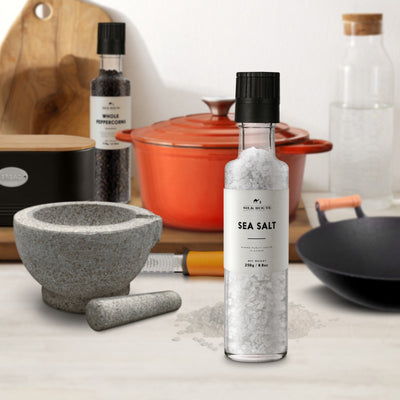White Sea Salt Refillable Glass Grinder 250g