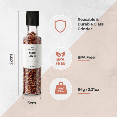 Chilli Lover Refillable Glass Grinder 94g