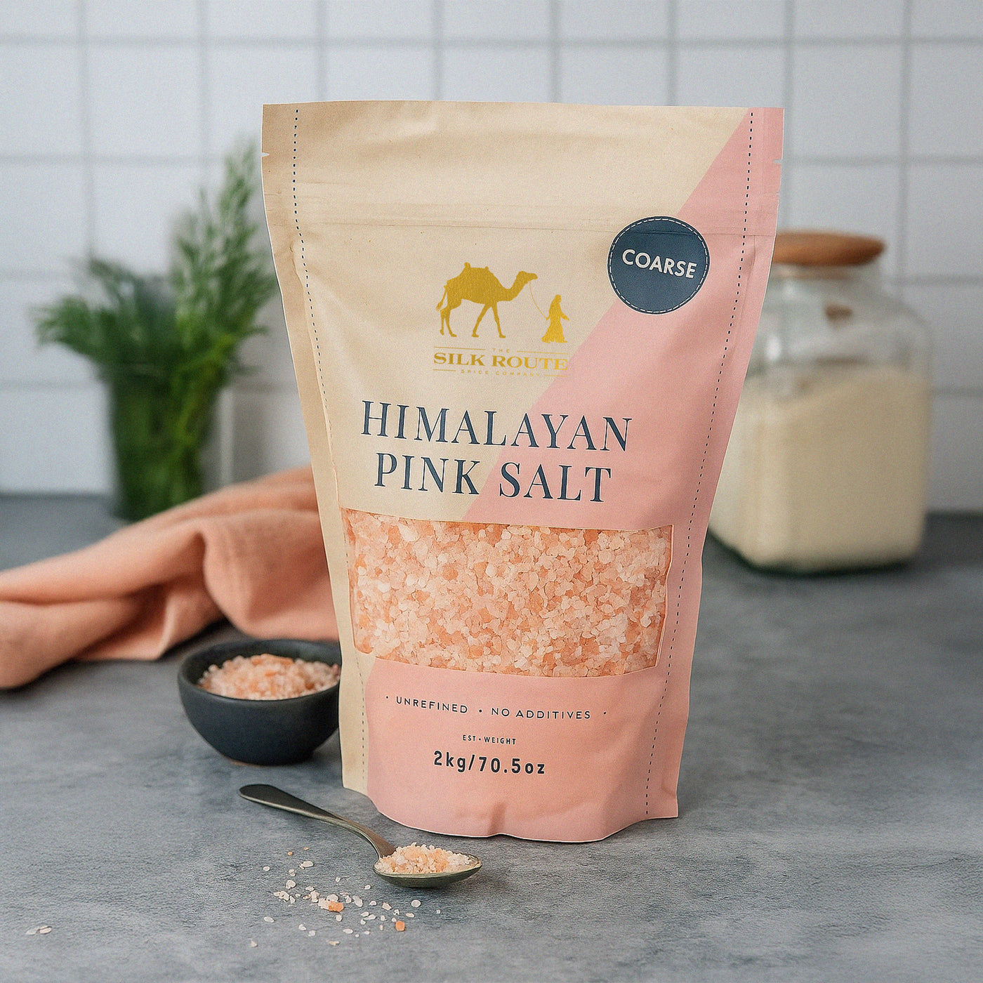 Resealable Himalayan Rose Pink Salt Pouch - 2kg (Coarse)