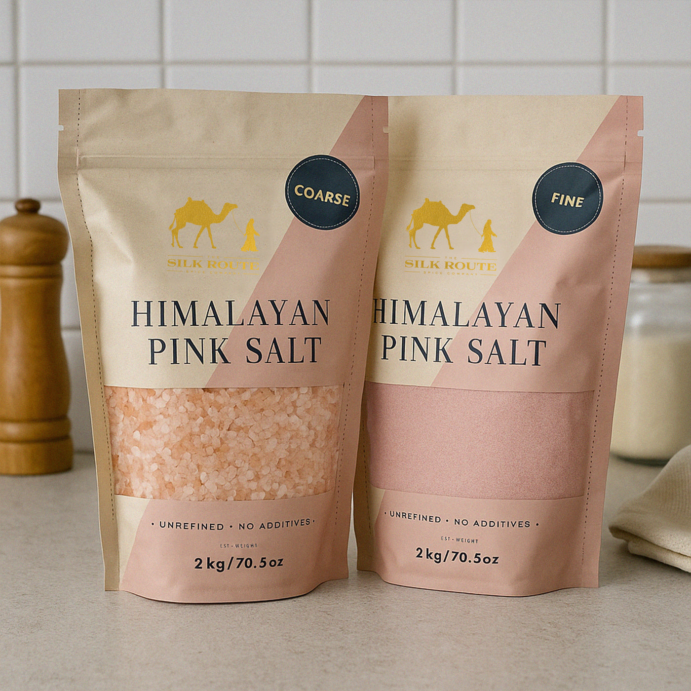Resealable Himalayan Rose Pink Salt Pouch - 2kg (Coarse)