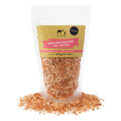 Resealable Himalayan Rose Salt Pouch - 500g (Coarse)