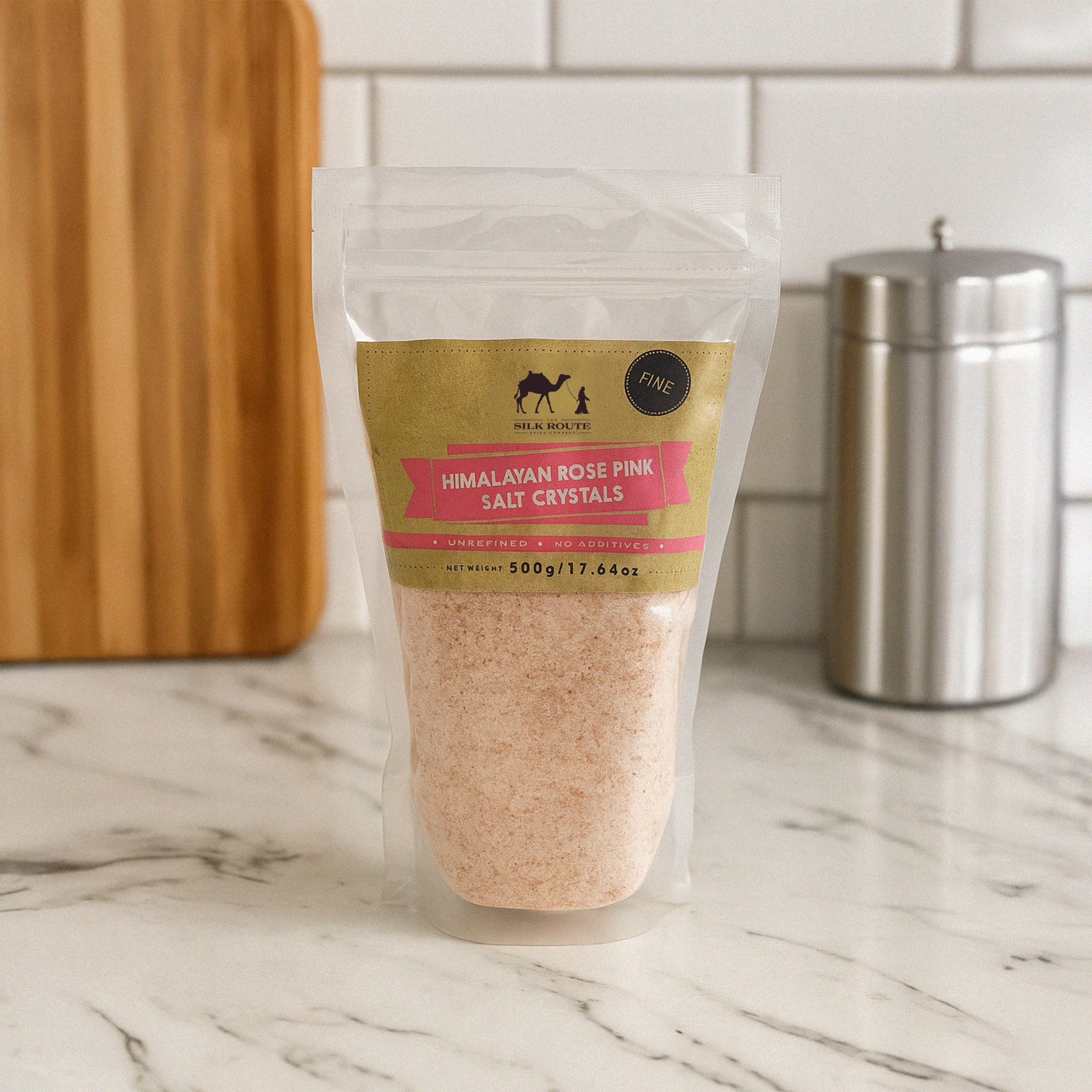 Resealable Himalayan Rose Salt Pouch - 500g (Fine)
