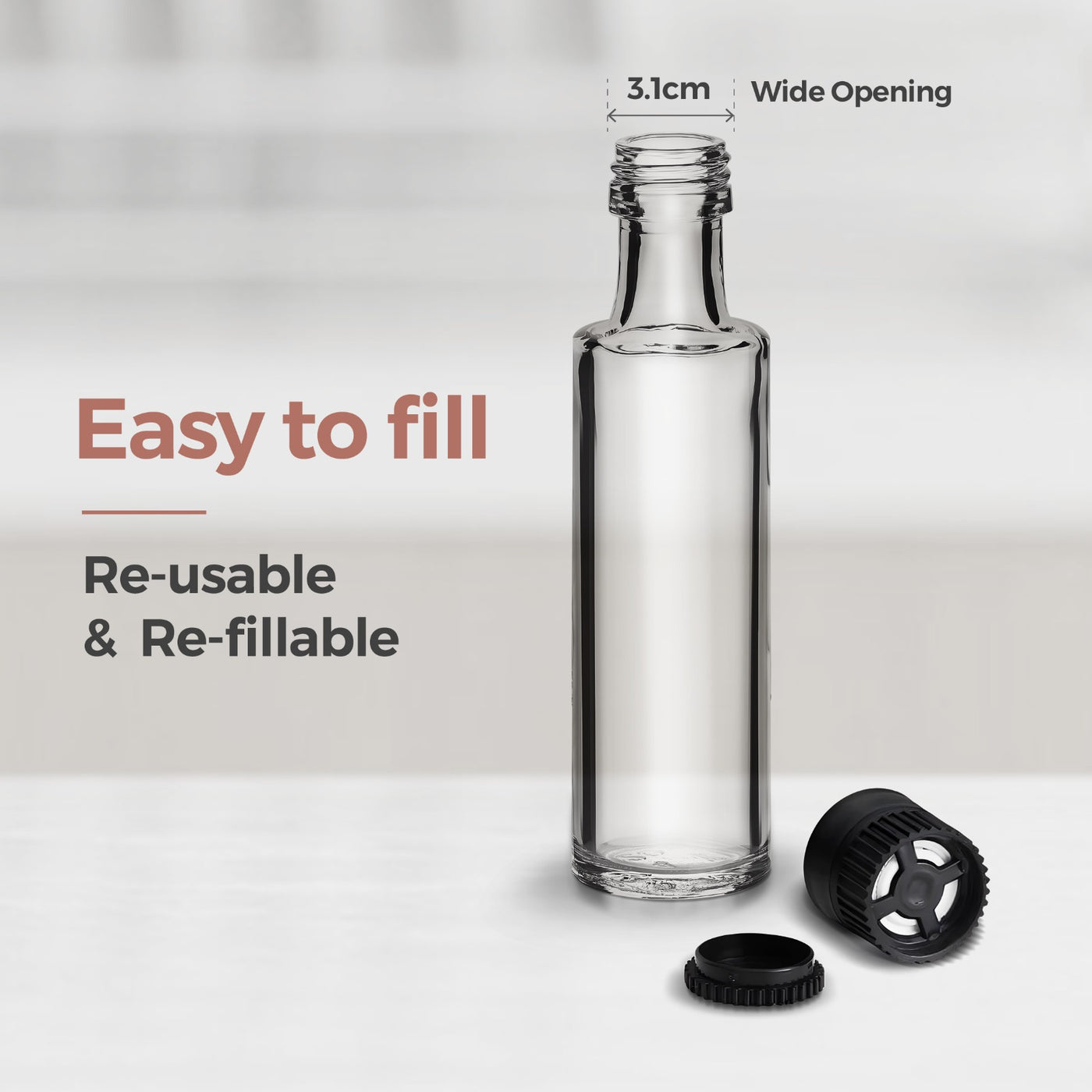 Whole Black Peppercorn Refillable Glass Grinder 118g