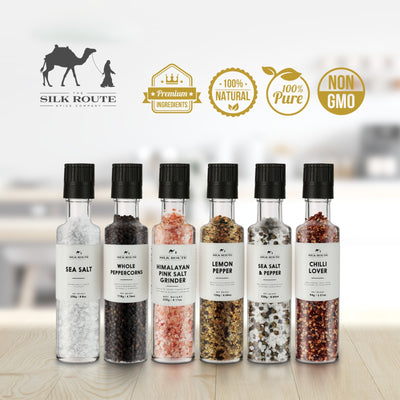 White Sea Salt Refillable Glass Grinder 250g