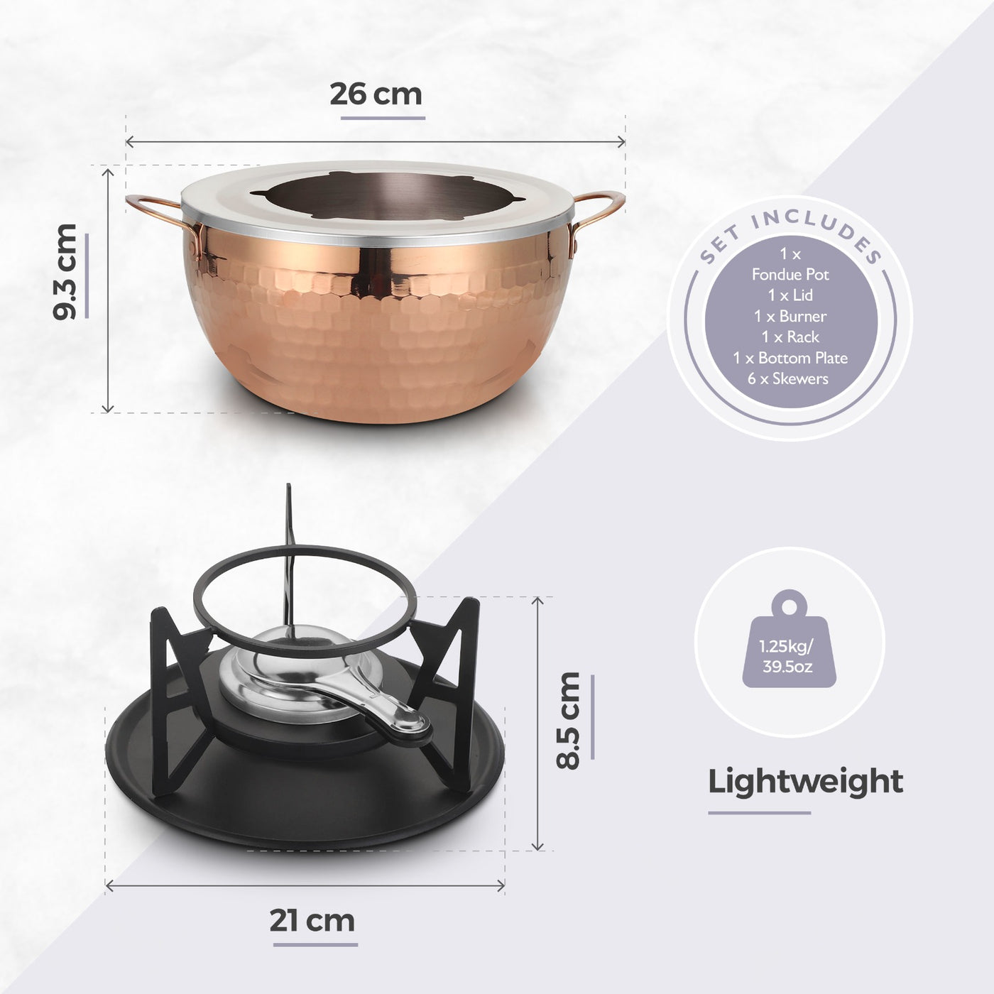 Fondue Set & 6 Stainless Steel Forks