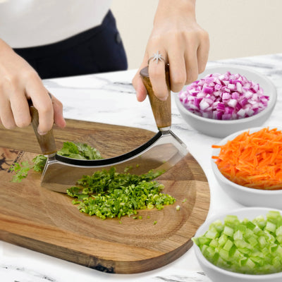 Mezzaluna Knife & Cutting Board Set