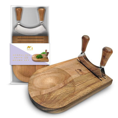Mezzaluna Knife & Cutting Board Set
