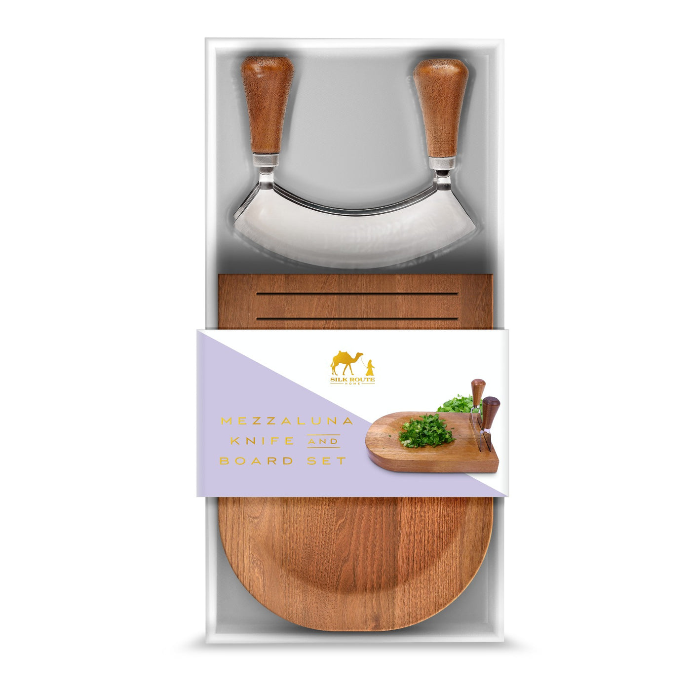 Mezzaluna Knife & Cutting Board Set