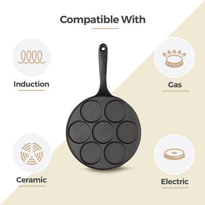Cast Iron Mini Pancake Pan 7 Moulds