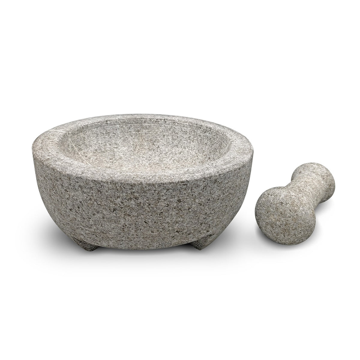 Large Granite Pestle & Mortar With Feet Set