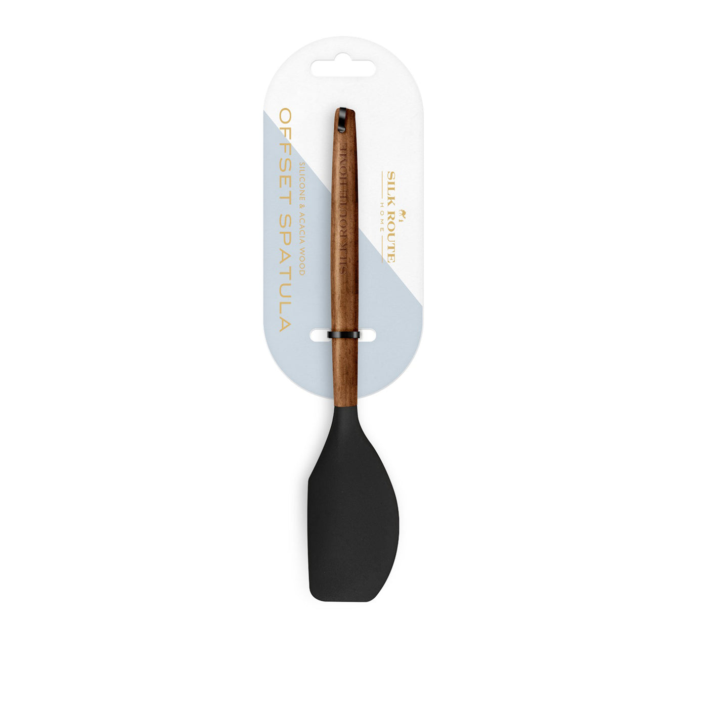 Acacia Wood & Black Silicone Offset Spatula