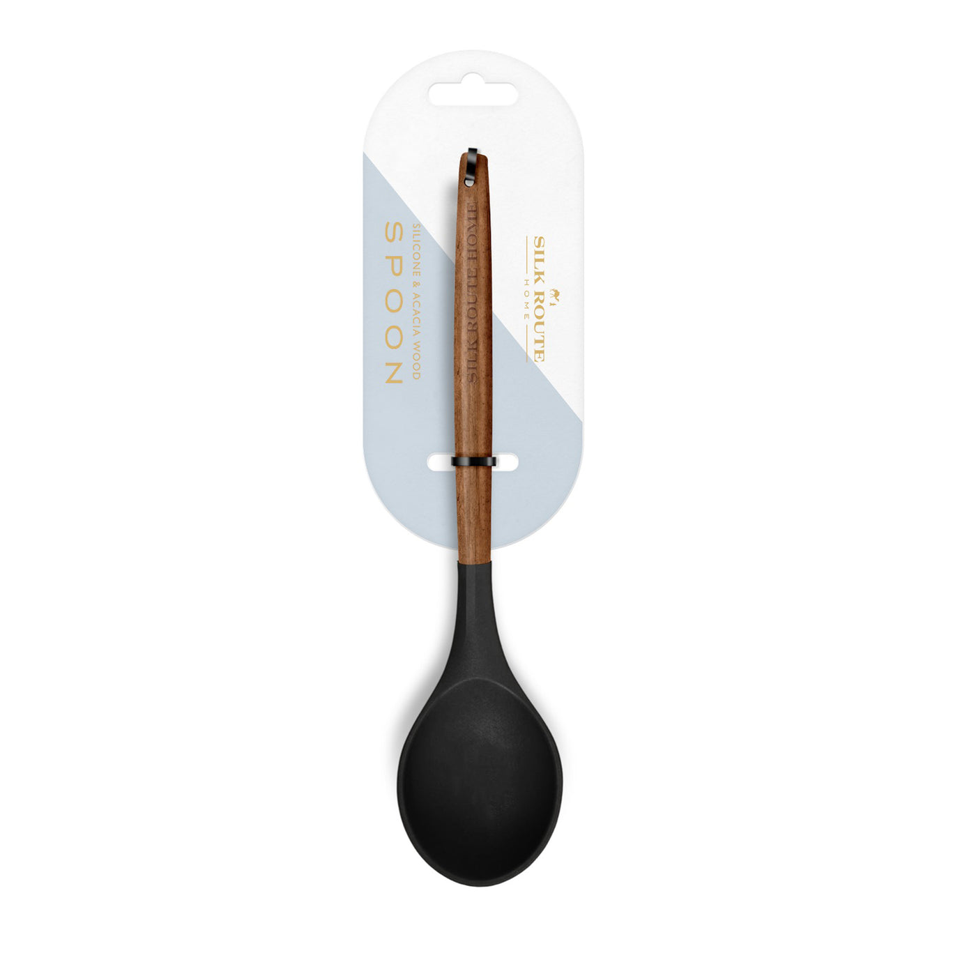 Acacia Wood & Black Silicone Spoon
