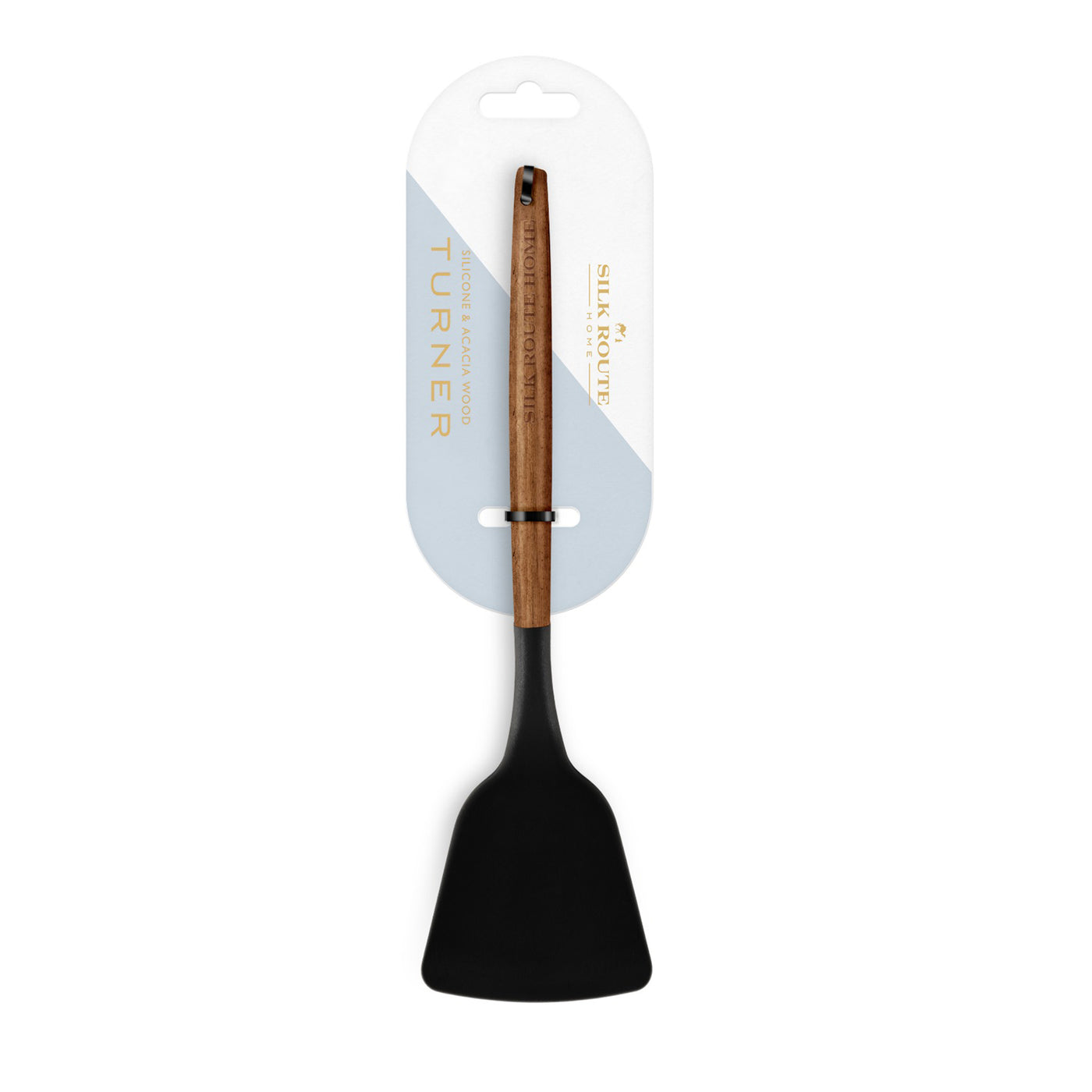 Acacia Wood & Black Silicone Turner