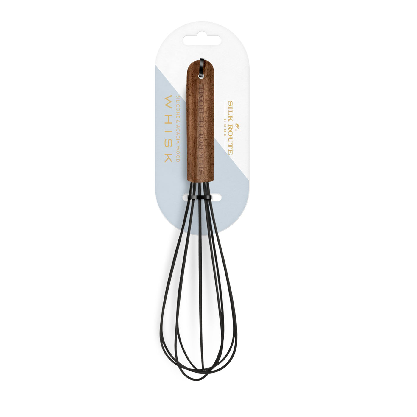 Acacia Wood & Black Silicone Whisk