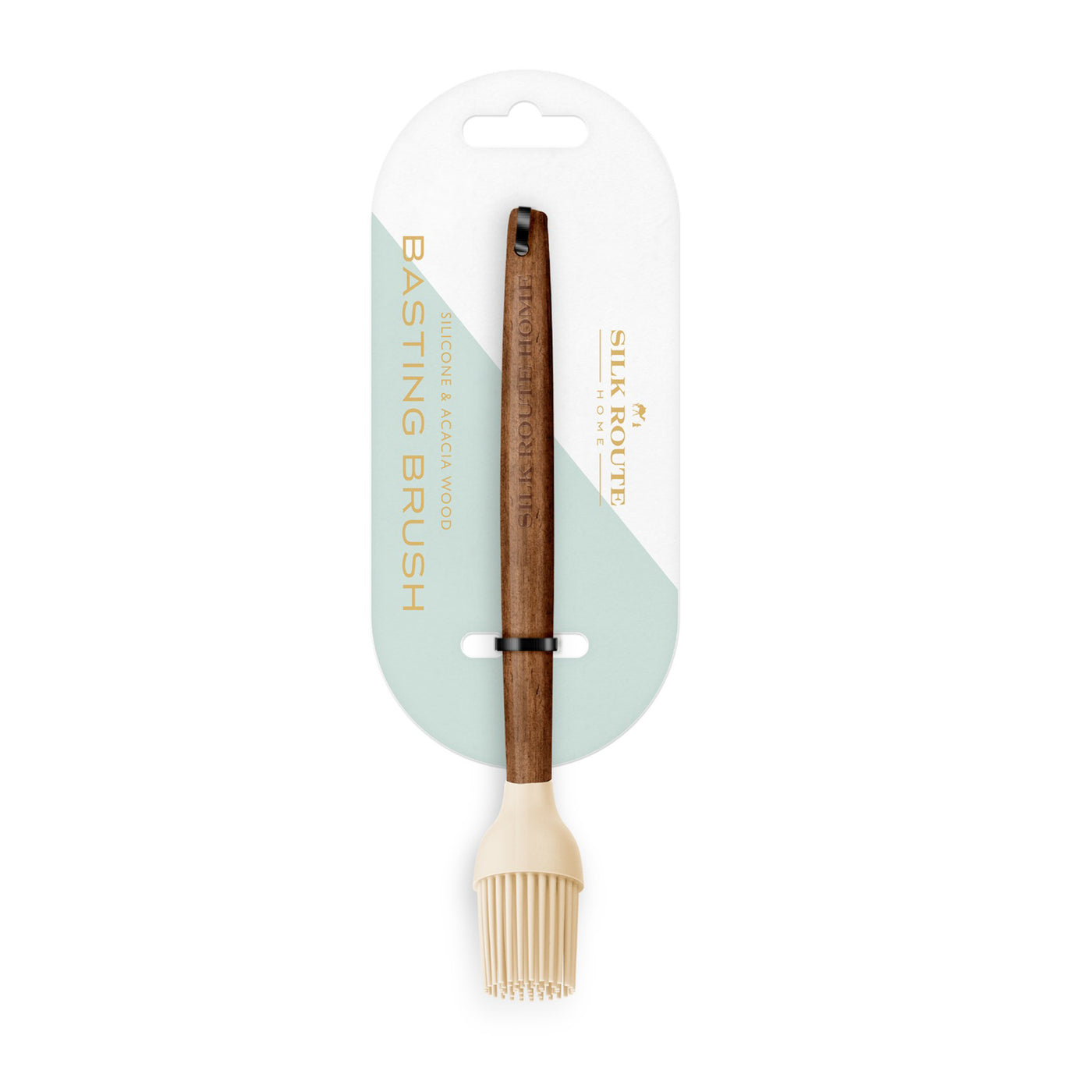 Acacia Wood & Cream Silicone Basting Brush