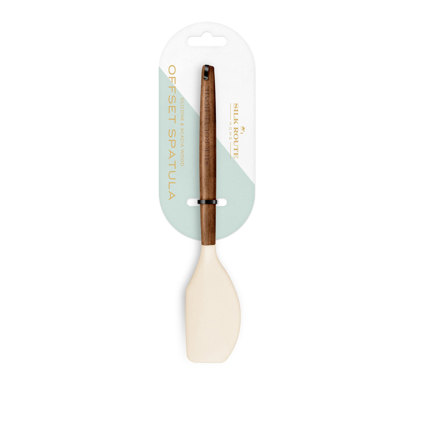 Acacia Wood & Cream Silicone Offset Spatula