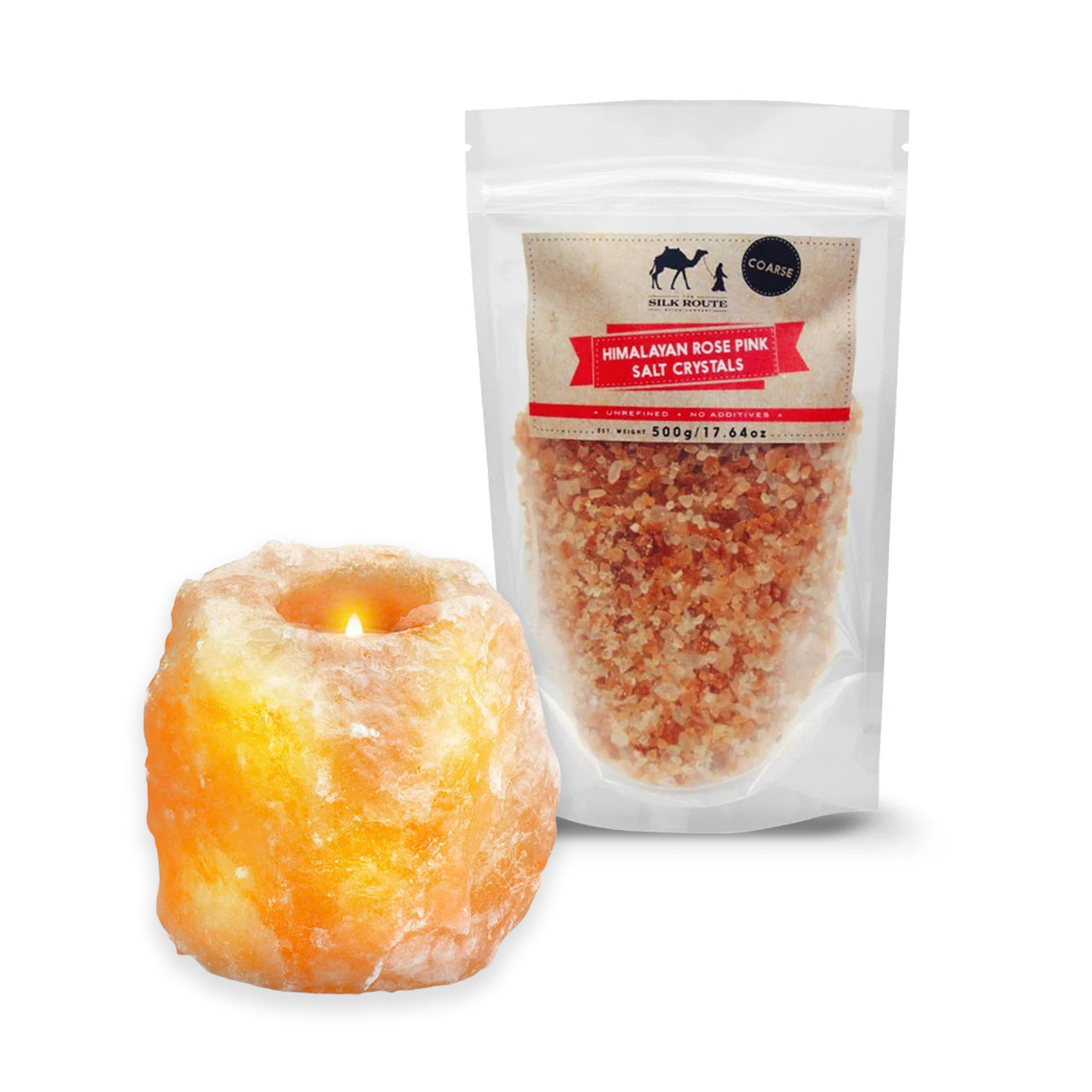 Himalayan Pink Salt Bath Detox & Tealight Holder Mini Gift Set