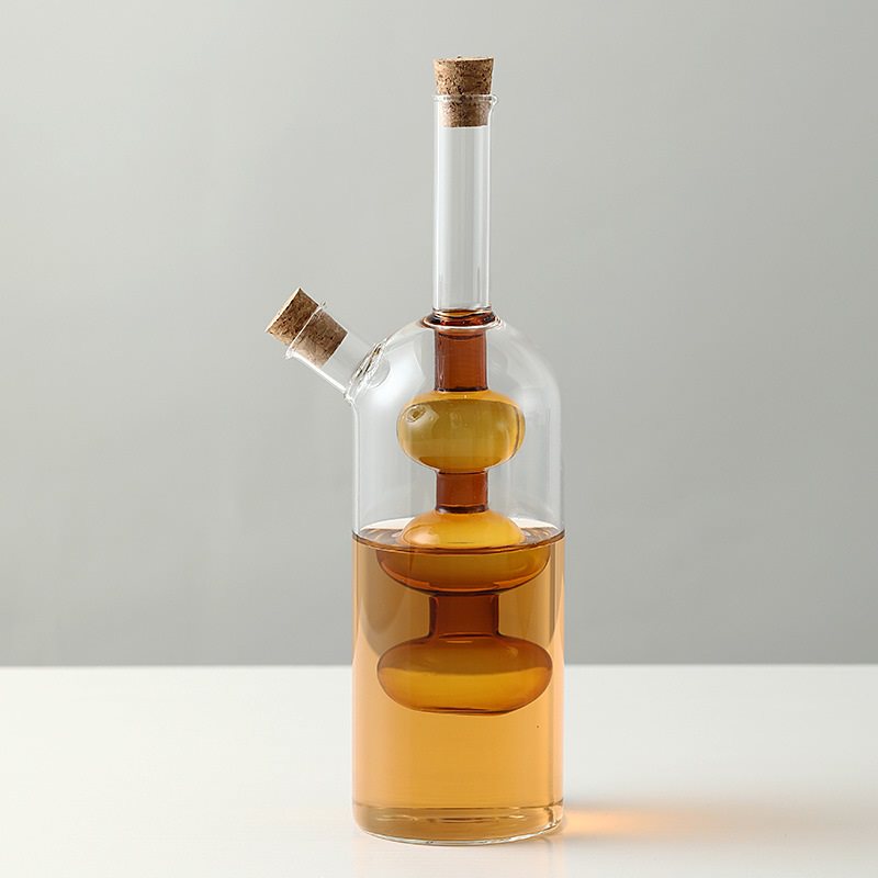 Glass 2-in-1 oil and vinegar oil bottle
