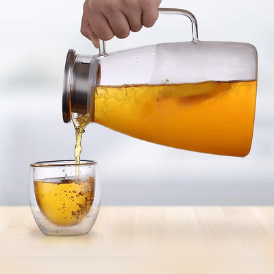 2L Glass Pitcher With Stainless Steel Lid