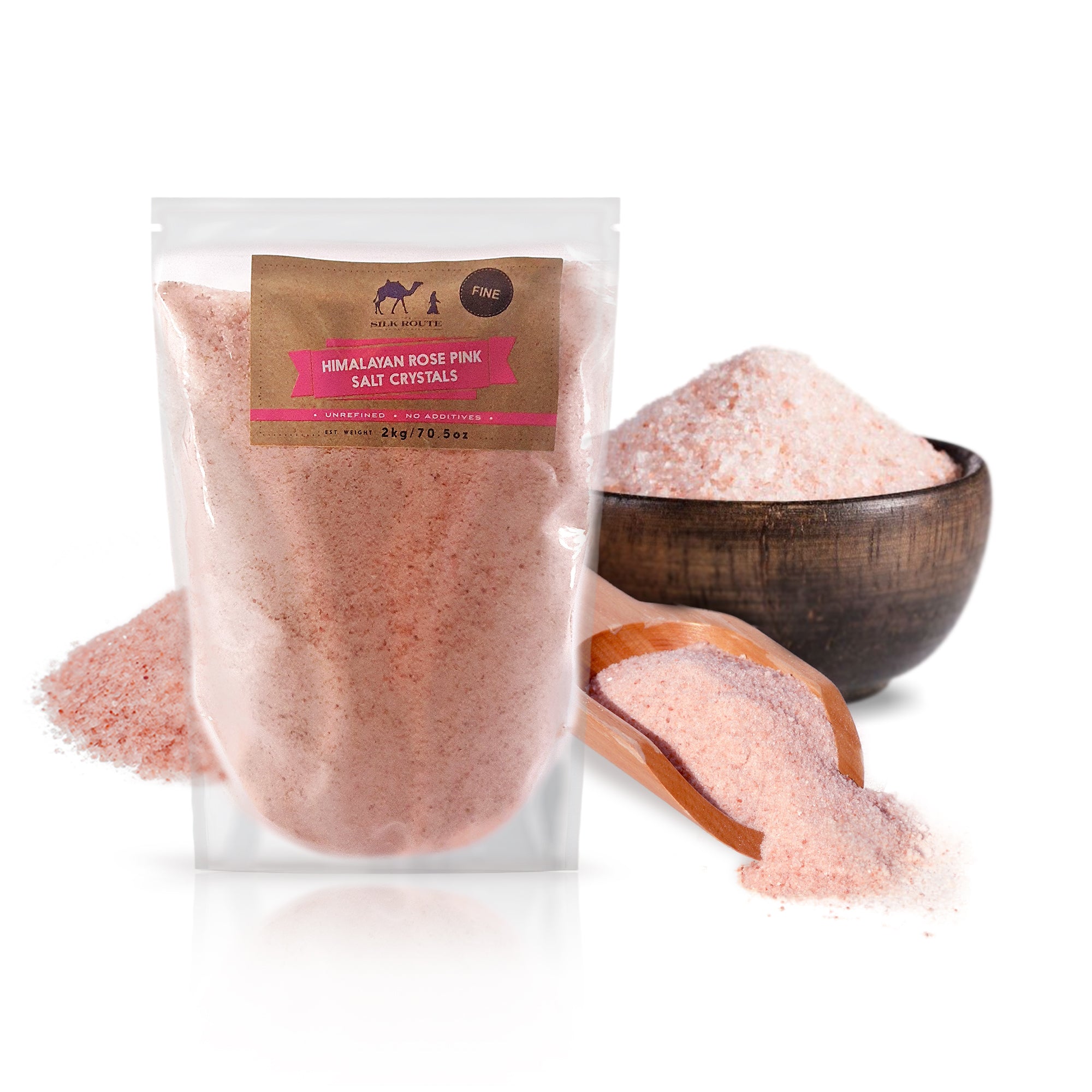 Resealable Himalayan Rose Pink Salt - 2kg (Fine) – Silk Route Spice Company