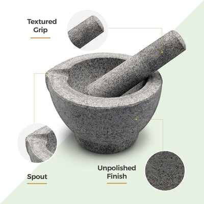 Classic Granite Pestle & Mortar With Spout Set