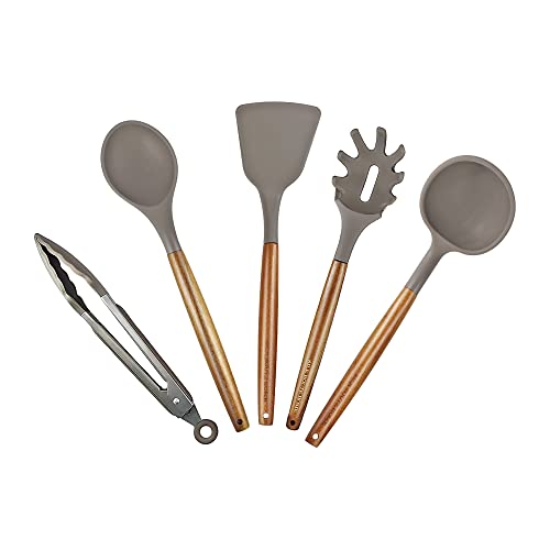 Kitchen utensil 5 piece set with acacia wooden handles