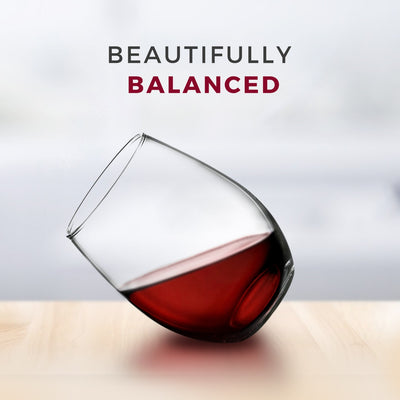 6 x 500ml Clear Stemless Wine Glasses