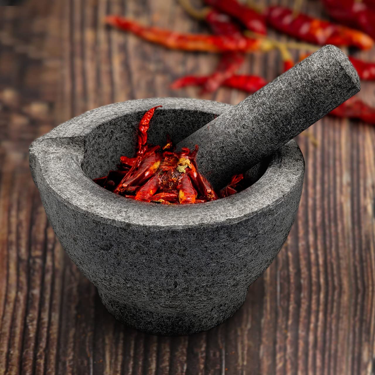 Classic Granite Pestle & Mortar With Spout Set