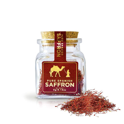 100% Authentic Spanish Saffron Threads Glass Jar - 4g