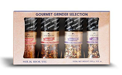 Spice Grinder Gift Set x 4 (Himalayan Pink Salt, Chilli Lover, Garlic & Herb, Everyday Seasoning)