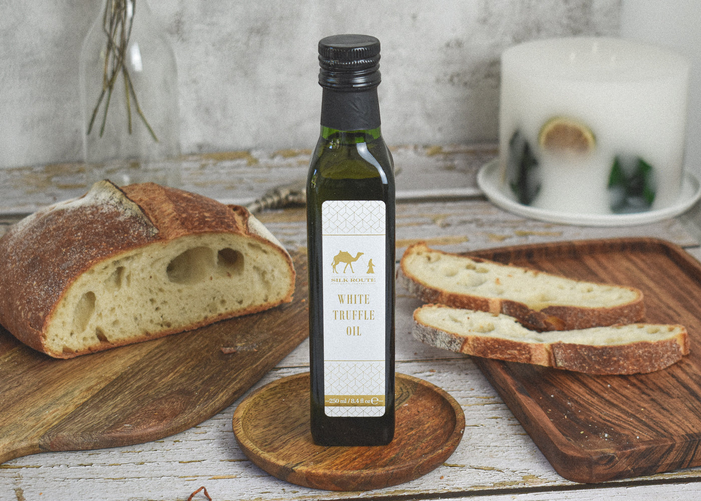 White truffle oil in bottle