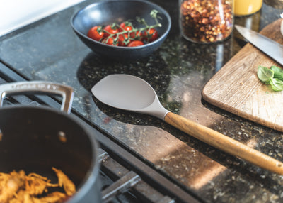 Acacia Wood & Grey Silicone Spatula