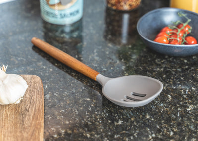 Acacia Wood & Grey Silicone Skimmer