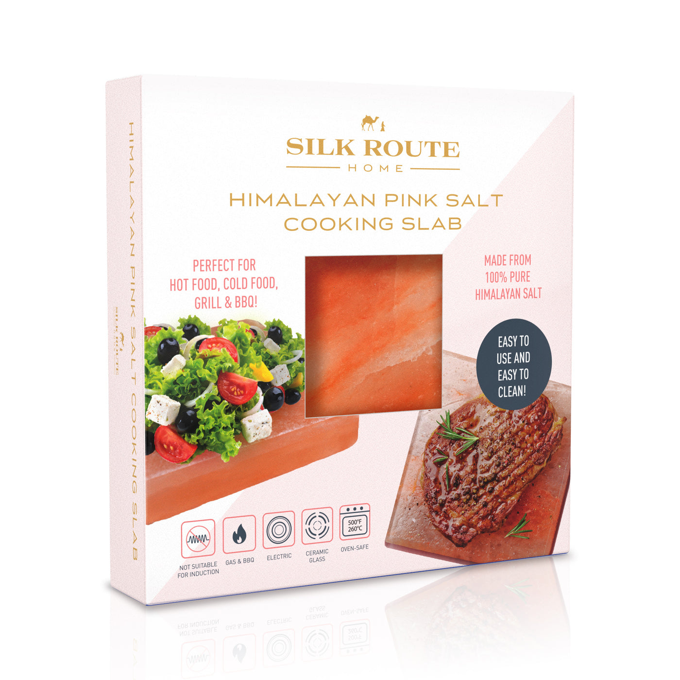 Himalayan pink salt cooking block
