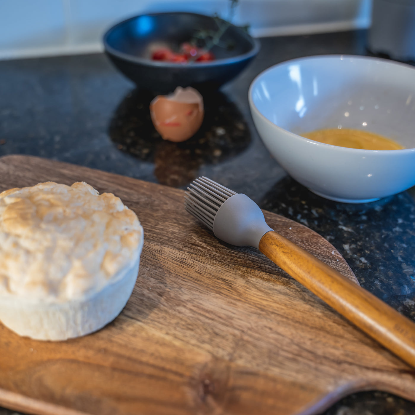 Kitchen acacia wooden basting brush utensil