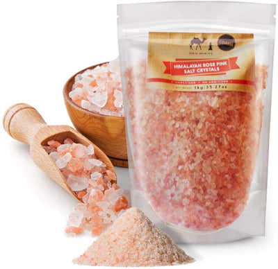 Himalayan Rose Pink Salt Pouch - 1Kg (Coarse).