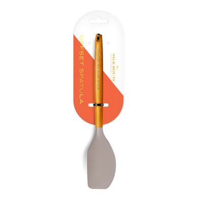 Kitchen acacia wooden offset spatula utensil