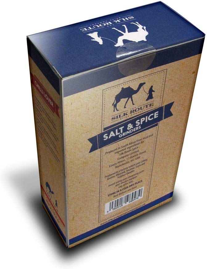 Giant Grinder Gift Set: Himalayan Salt Grinder - 380g & Chilli Lover Grinder - 165g.
